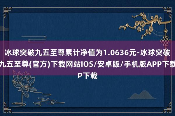 冰球突破九五至尊累计净值为1.0636元-冰球突破九五至尊(官方)下载网站IOS/安卓版/手机版APP下载