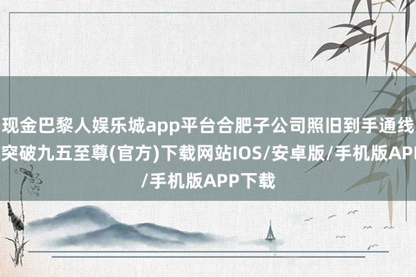 现金巴黎人娱乐城app平台合肥子公司照旧到手通线-冰球突破九五至尊(官方)下载网站IOS/安卓版/手机版APP下载